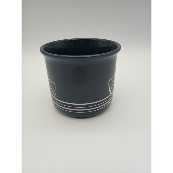 Navy Blue Coffee Mug White Stripes Dog Face Cute Puppy Nose Dog Lover - Picture 2 of 6